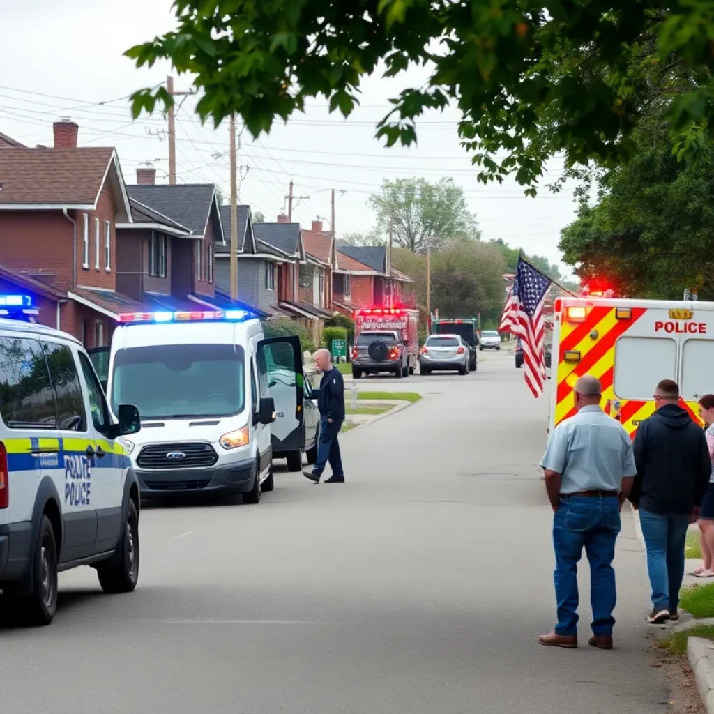 Police responding to a shooting incident in a residential area