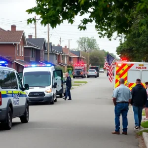 Police responding to a shooting incident in a residential area