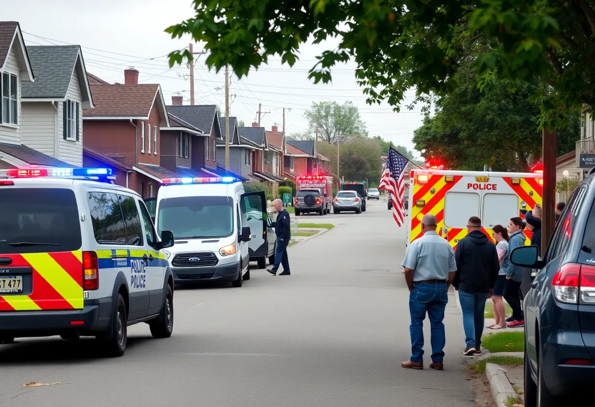 Police responding to a shooting incident in a residential area