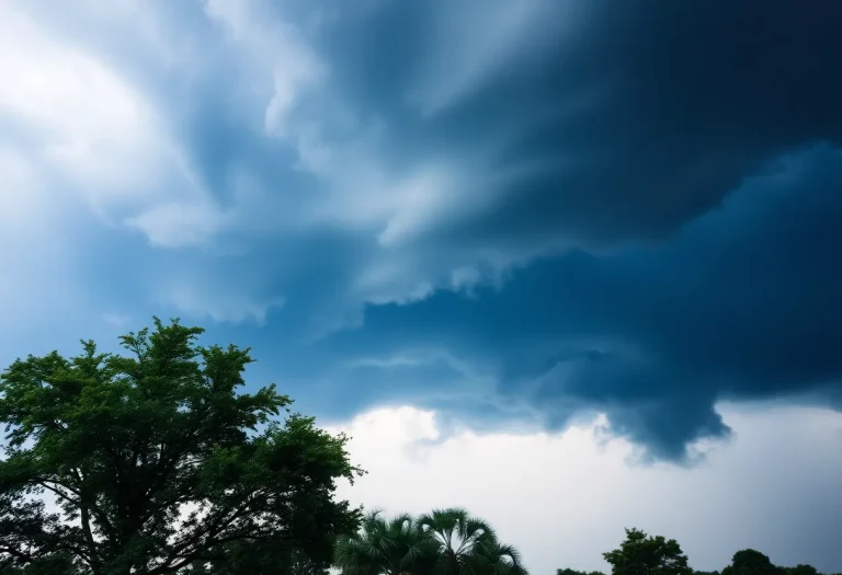 Dark stormy clouds indicating severe weather in Kentucky