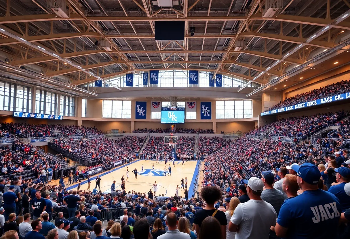 Fans at a University of Kentucky sports event celebrating team spirit