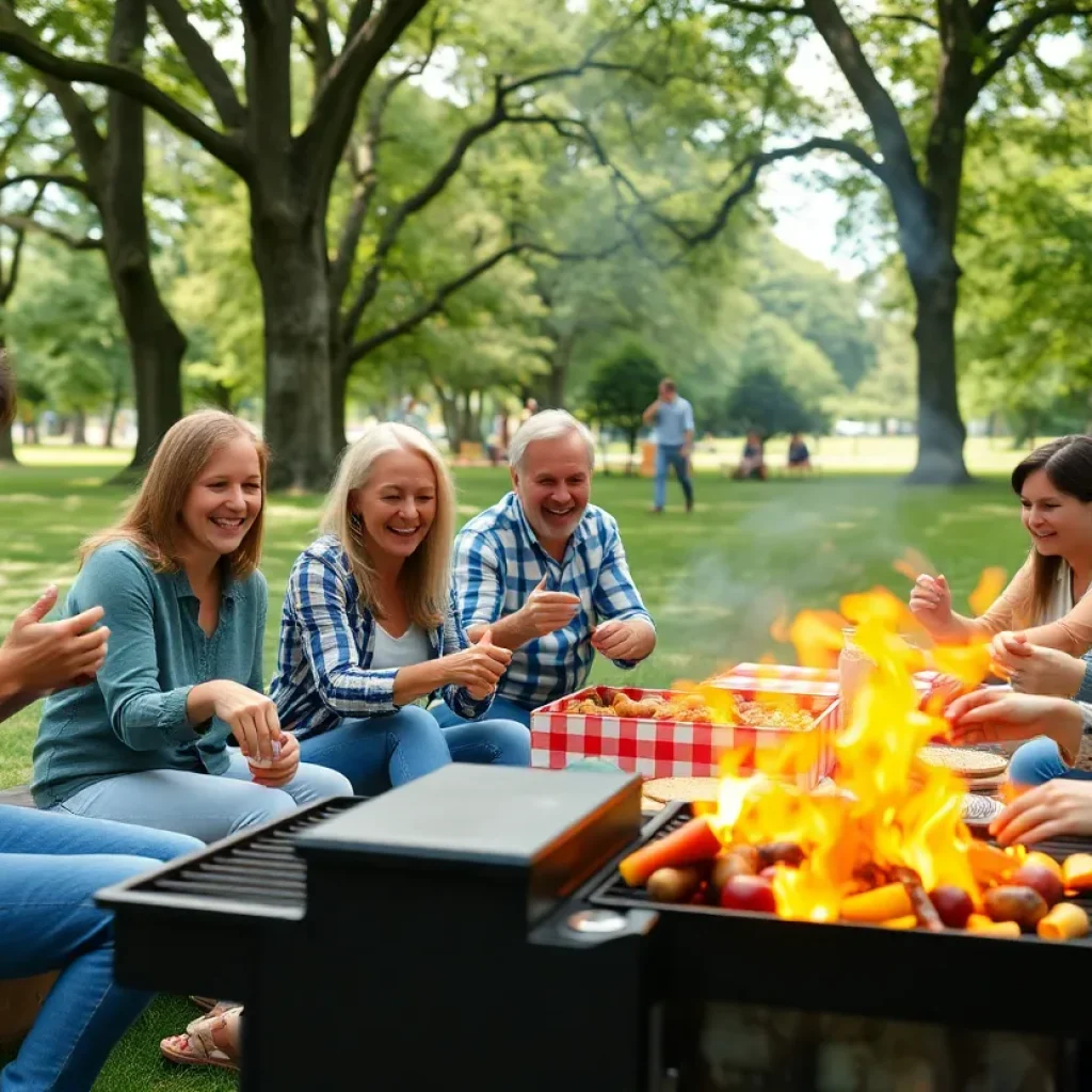 Community members enjoying the Unity Picnic in a park