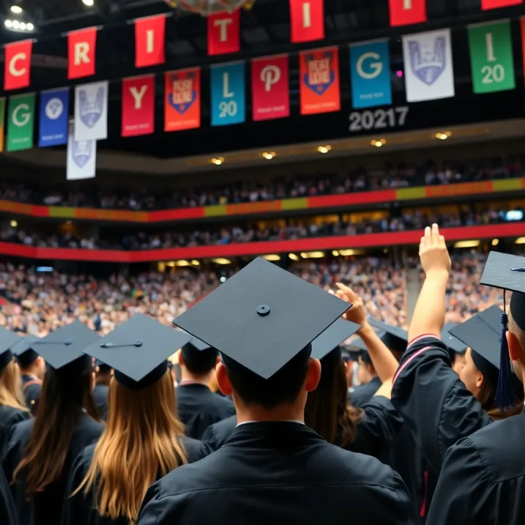 Graduates celebrating at the University of Kentucky ceremony