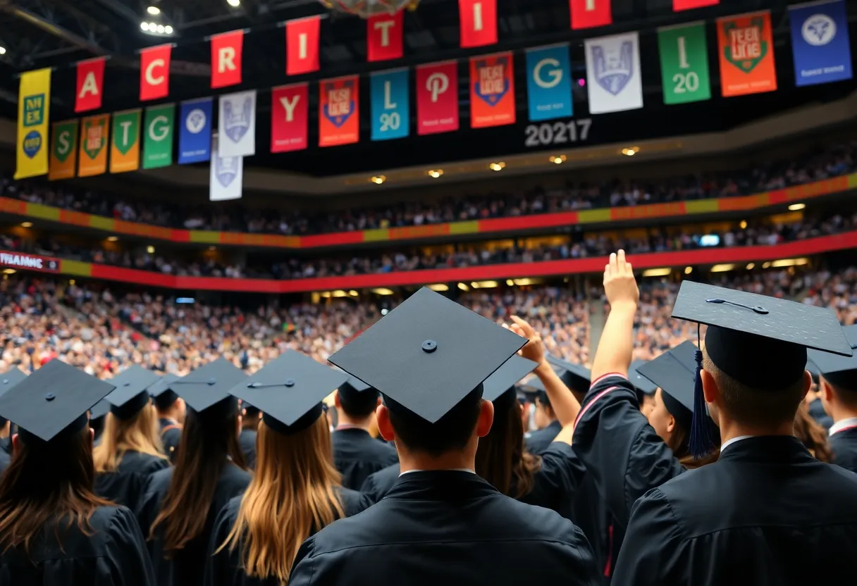 Graduates celebrating at the University of Kentucky ceremony