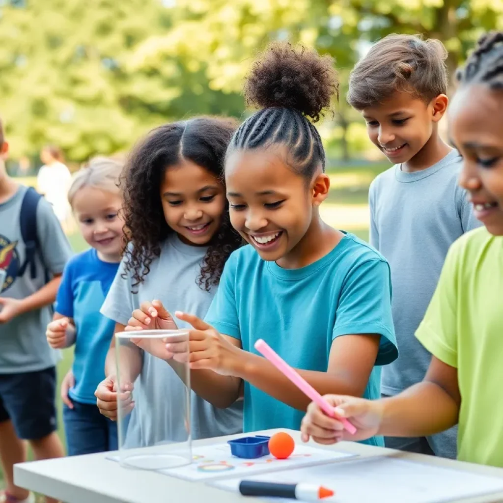 Young people engaged in summer activities in Lexington