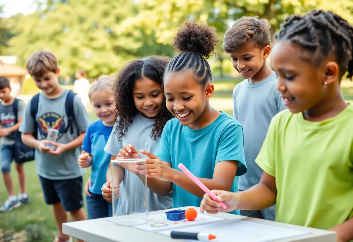 Young people engaged in summer activities in Lexington