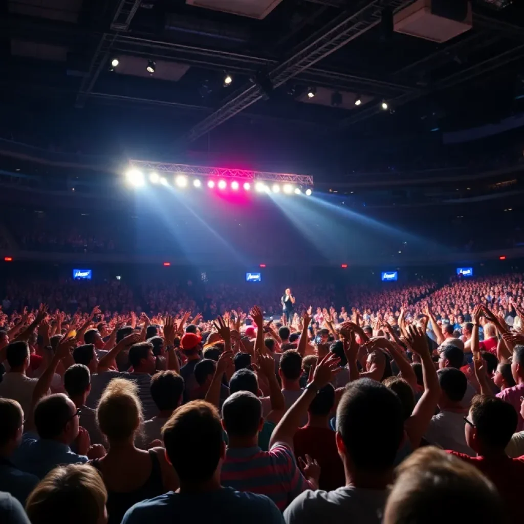 Concert audience enjoying a performance at an arena