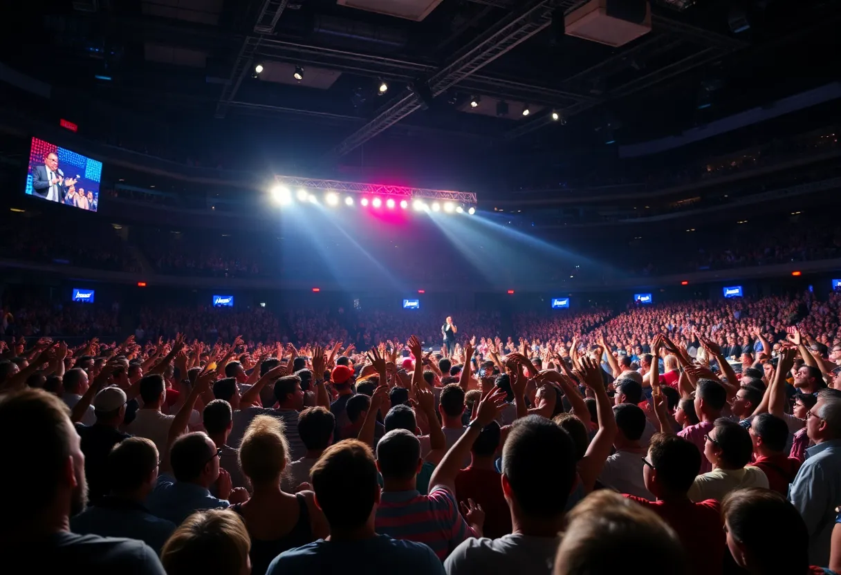 Concert audience enjoying a performance at an arena