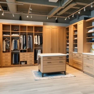 Interior of California Closets showroom showcasing custom storage solutions