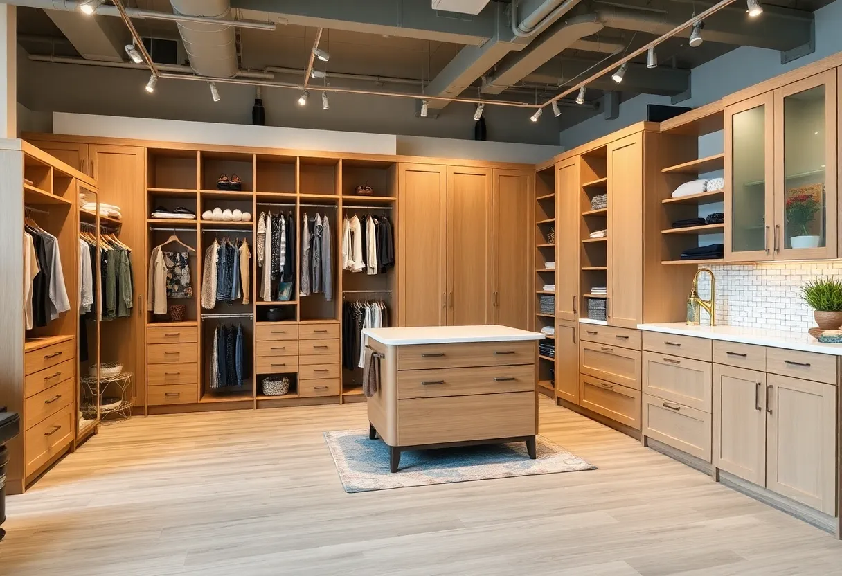 Interior of California Closets showroom showcasing custom storage solutions