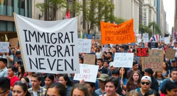 Protesters March in Chicago Against Immigration Raids