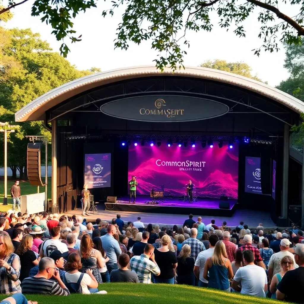 Amphitheater stage named CommonSpirit Health Stage in Gatton Park