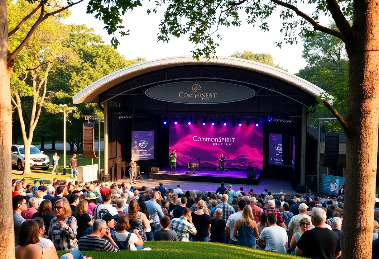 Amphitheater stage named CommonSpirit Health Stage in Gatton Park
