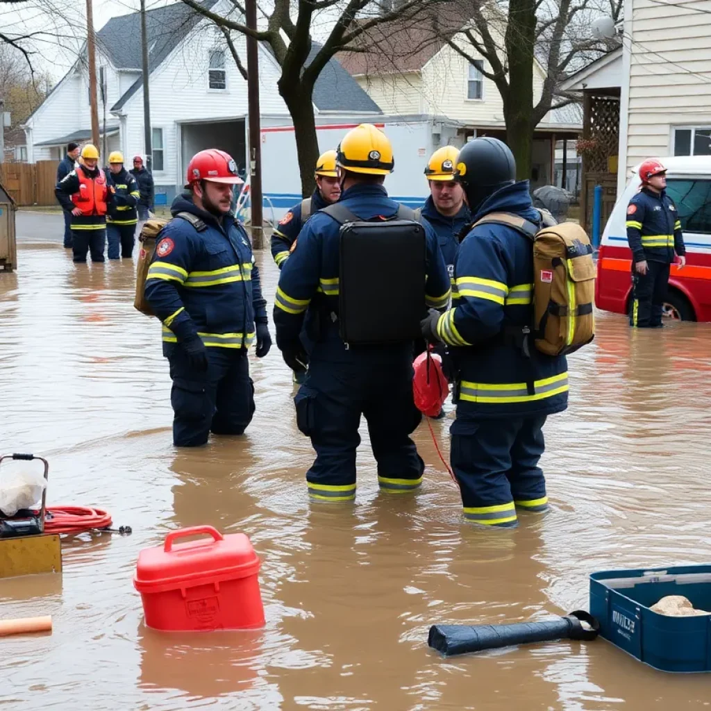 Emergency response team coordinating disaster relief efforts