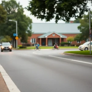 Traffic scene on Georgetown Road with focus on safety