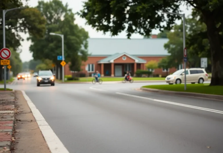 Traffic scene on Georgetown Road with focus on safety