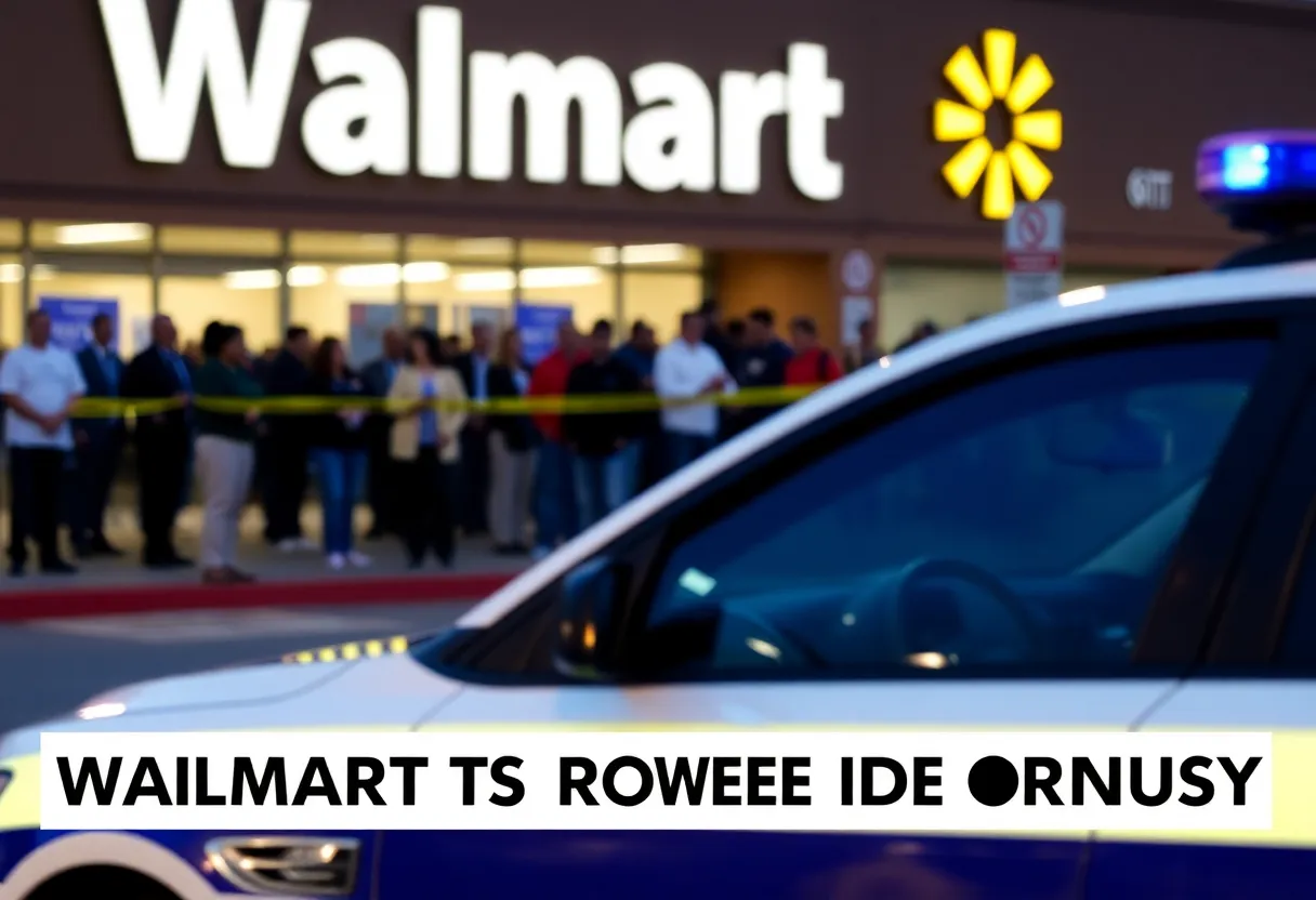 Police responding to a shooting incident outside Walmart in Georgetown.