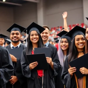 Graduates celebrating at KCTCS graduation ceremony