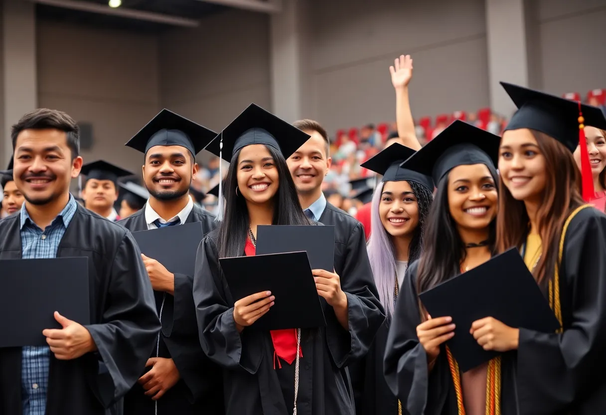 Graduates celebrating at KCTCS graduation ceremony