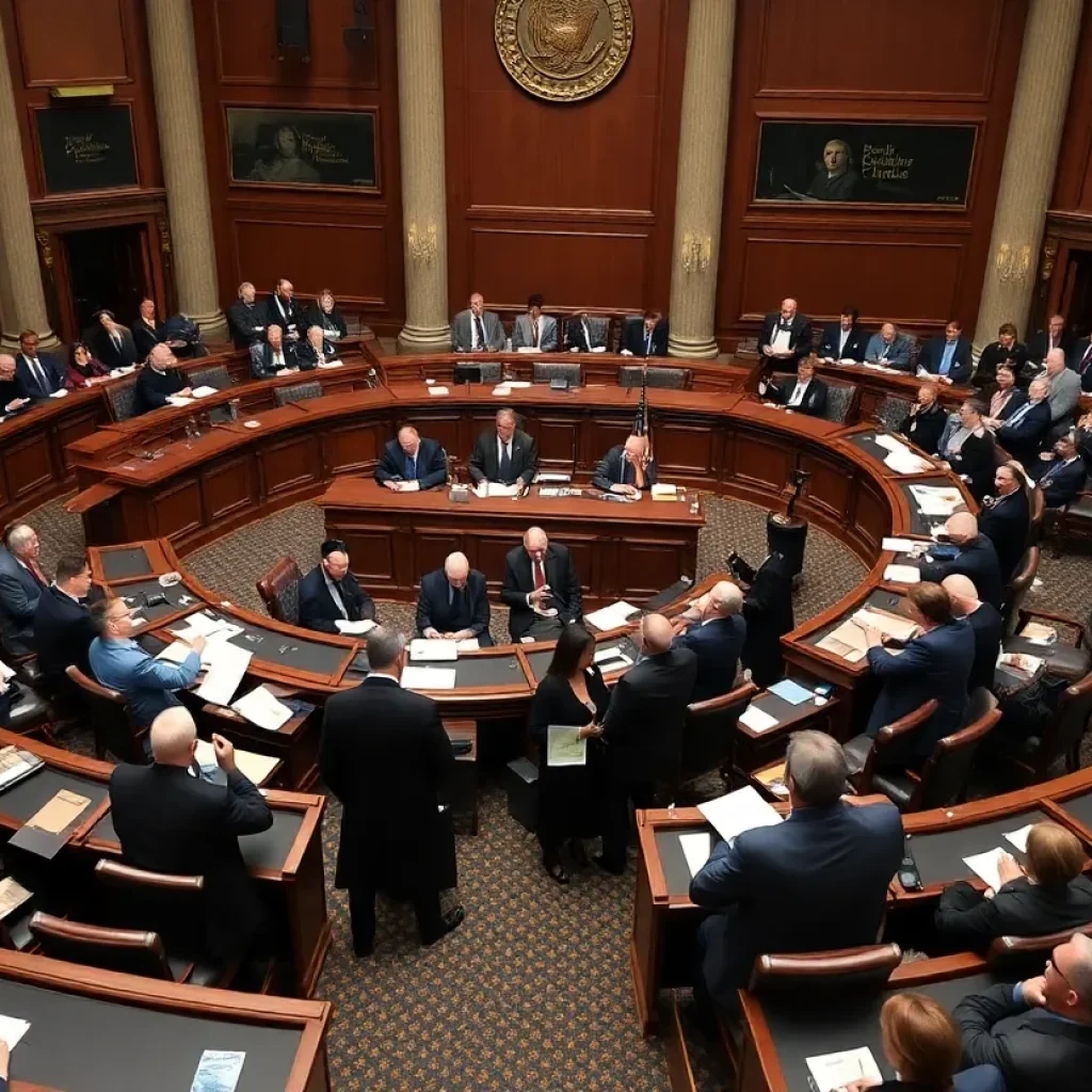 Kentucky lawmakers in a legislative session discussing reforms.