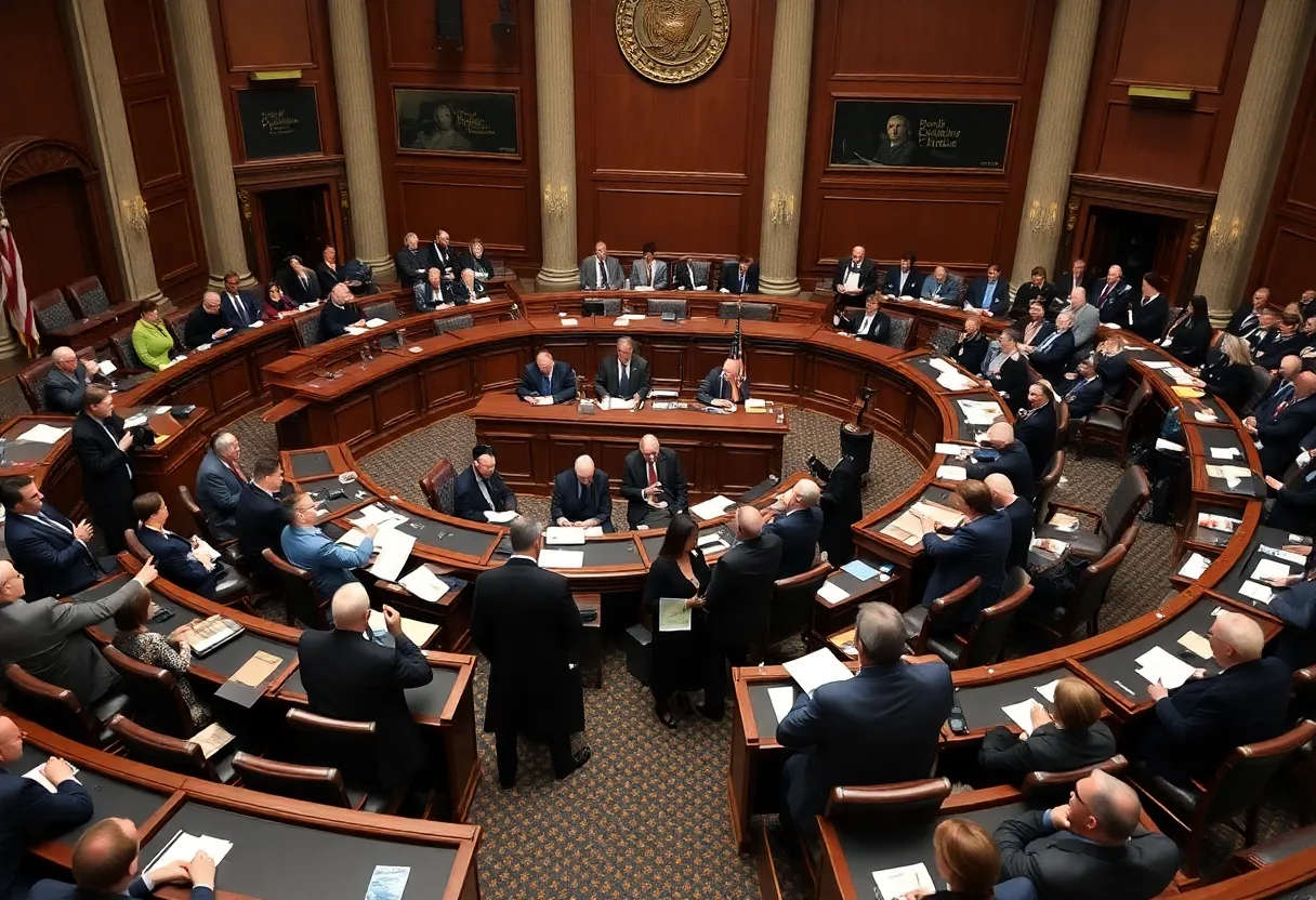 Kentucky lawmakers in a legislative session discussing reforms.
