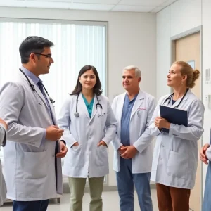 Healthcare professionals discussing organ donation ethics