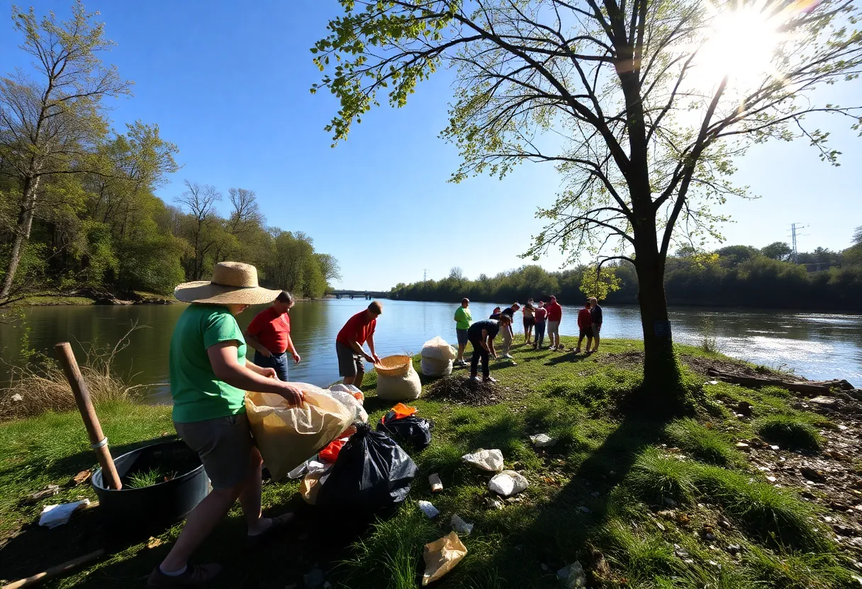 Volunteers participating in the Kentucky River Clean Sweep