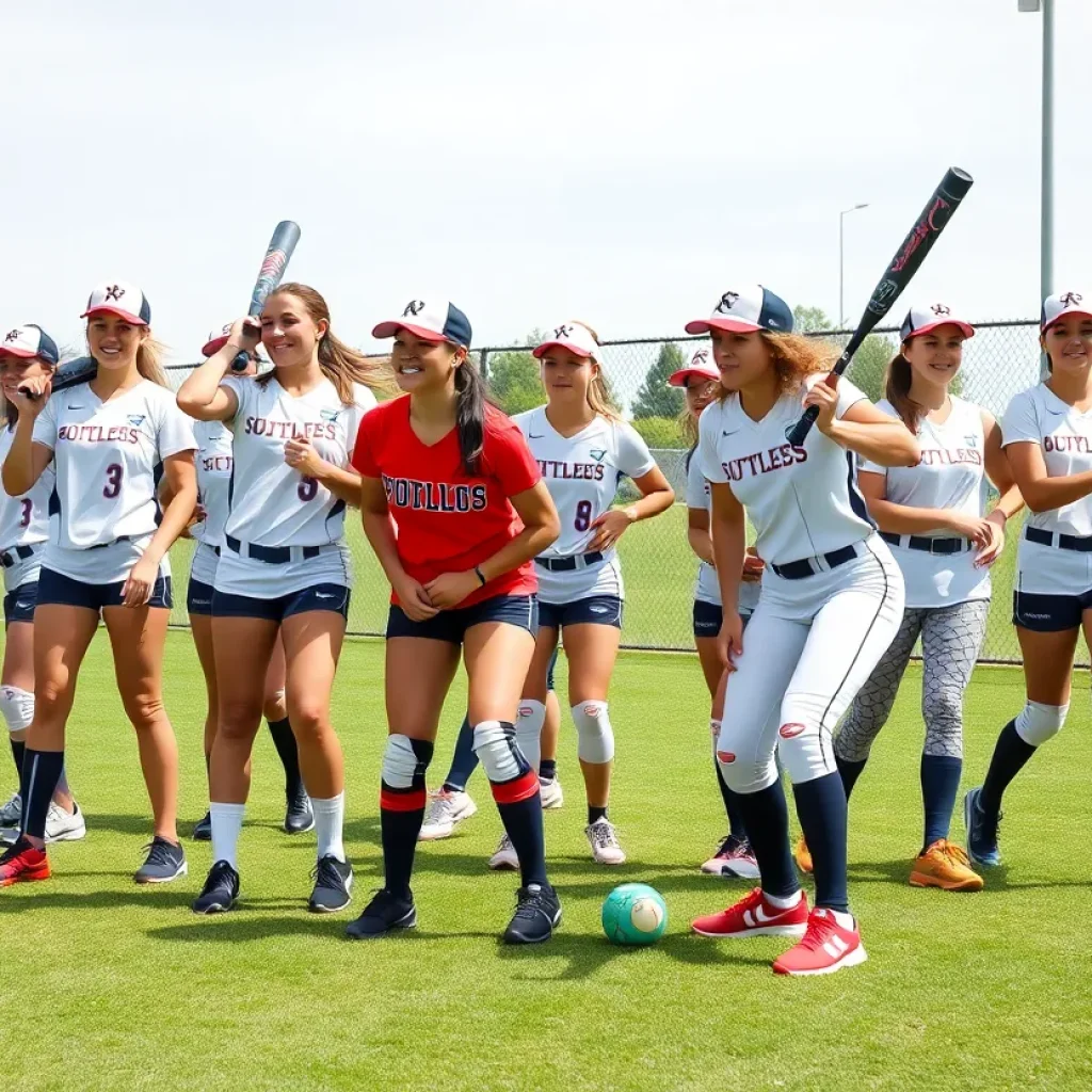 Kentucky Softball team practicing on the field