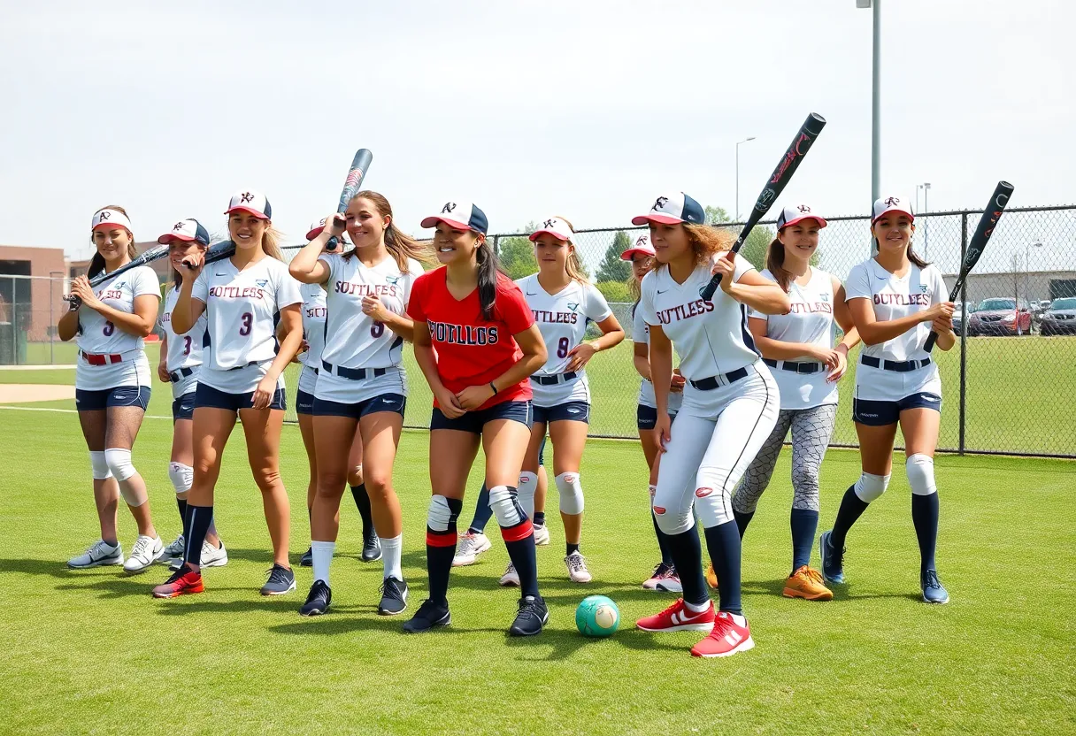 Kentucky Softball team practicing on the field