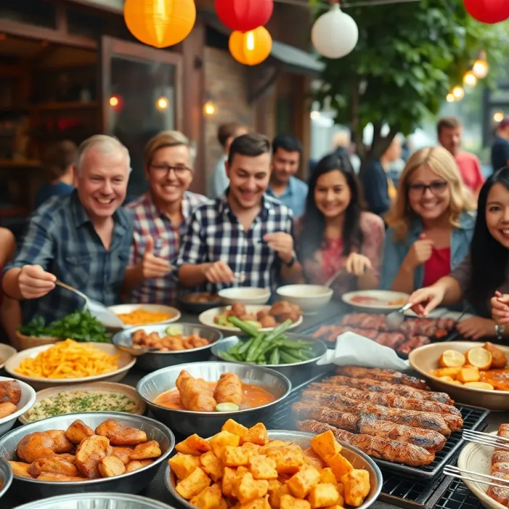 People enjoying barbecue at local venues in Lexington