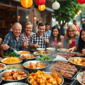 People enjoying barbecue at local venues in Lexington