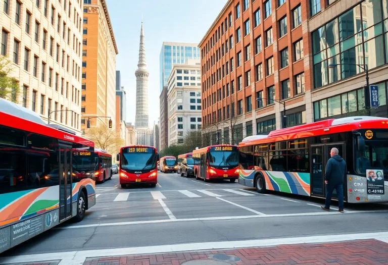 Cityscape of Lexington with transportation and technology enhancements