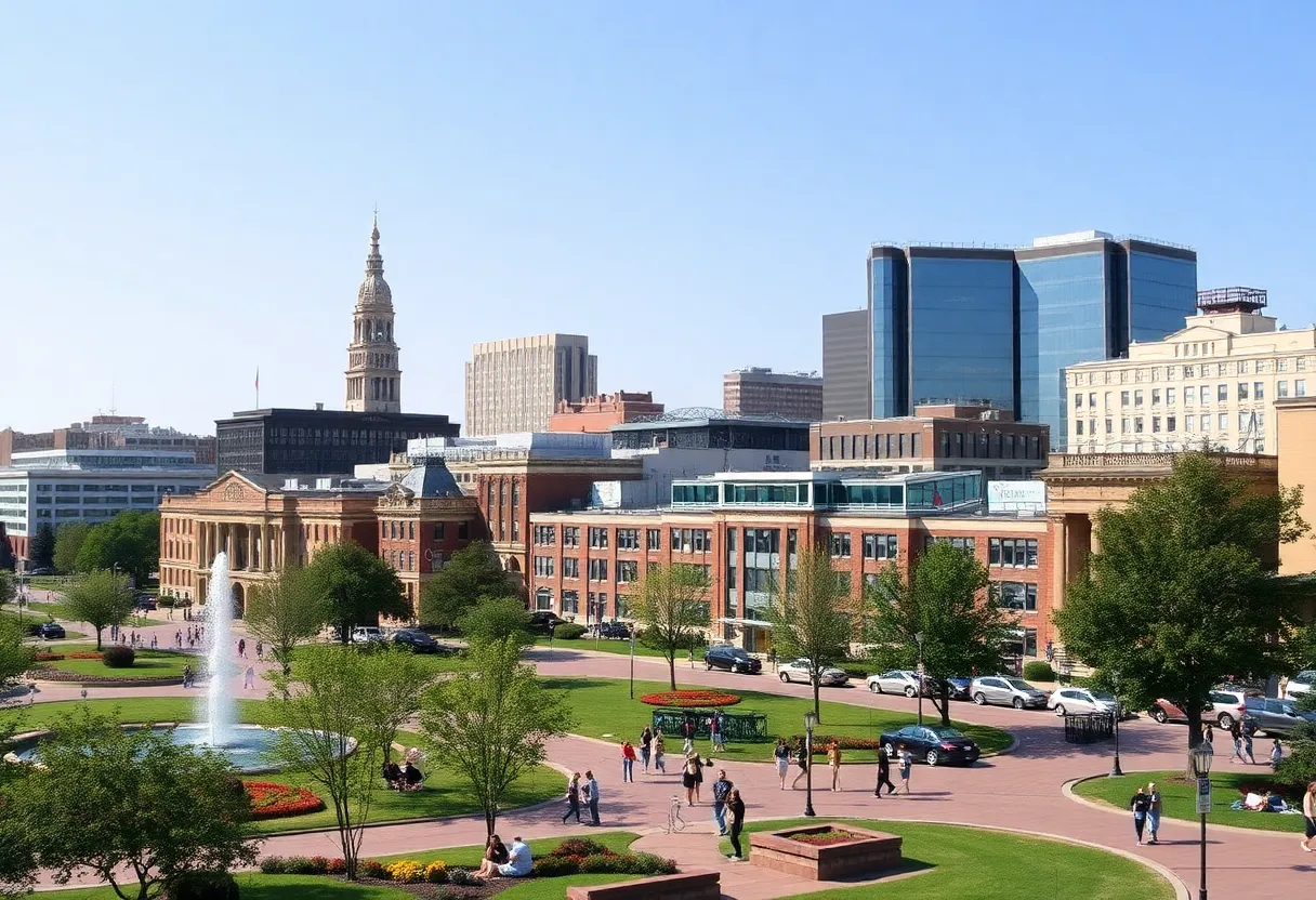 A view of Lexington Kentucky, showcasing its architectural beauty and lively atmosphere.