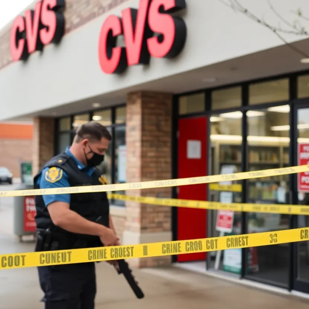 Lexington police at the scene of an armed robbery investigation.