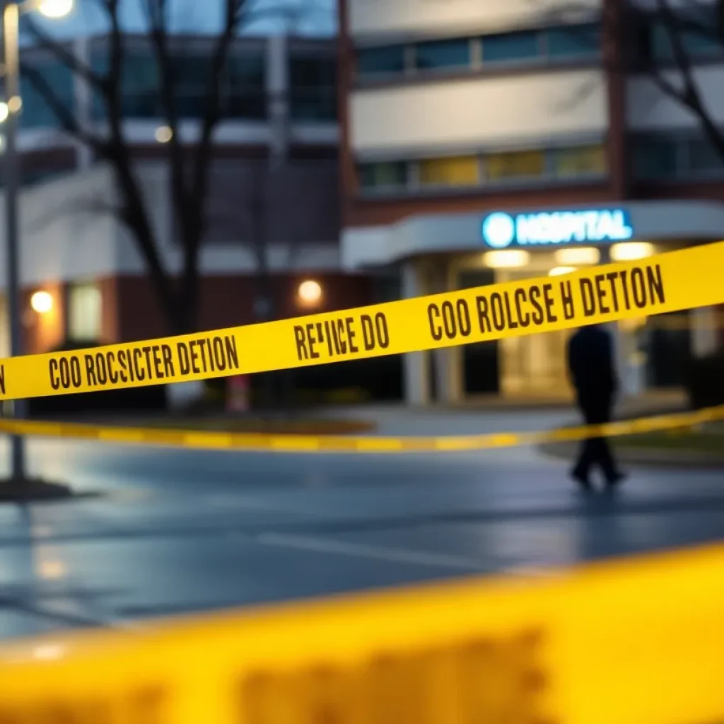 Police officers investigating a shooting scene in Lexington