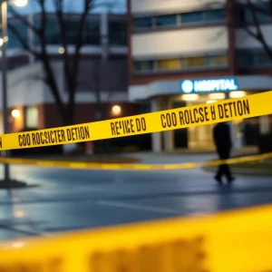 Police officers investigating a shooting scene in Lexington