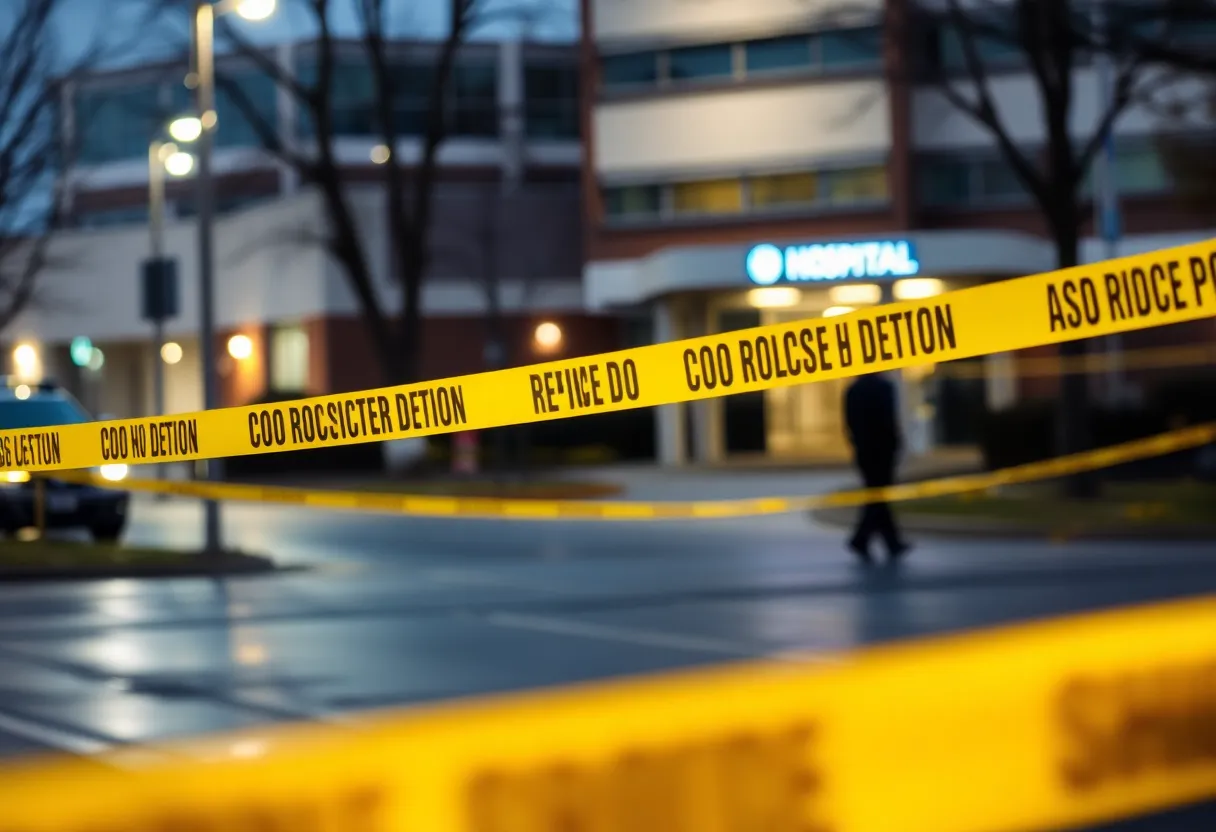 Police officers investigating a shooting scene in Lexington