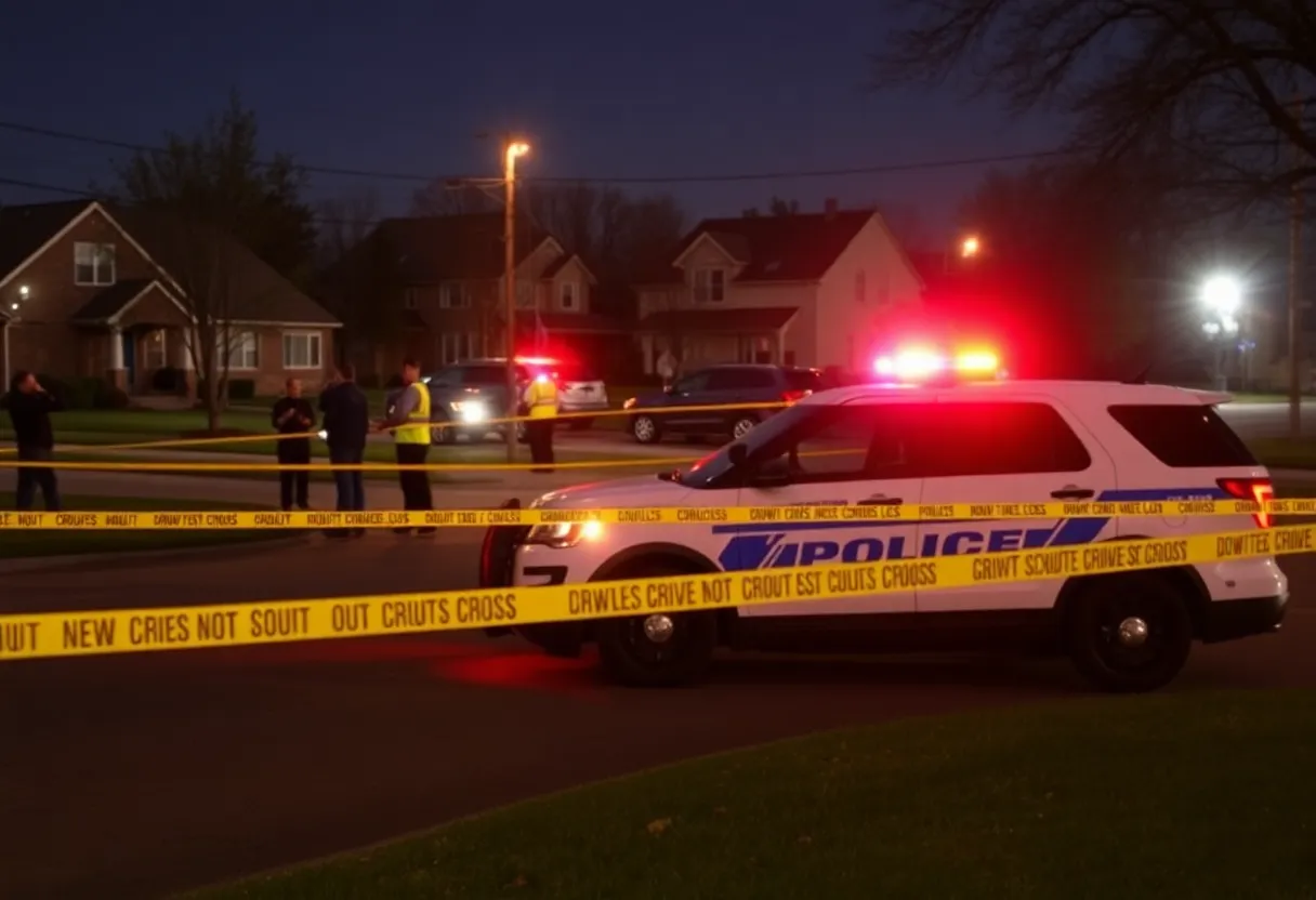 Emergency responders at a shooting scene in Lexington.