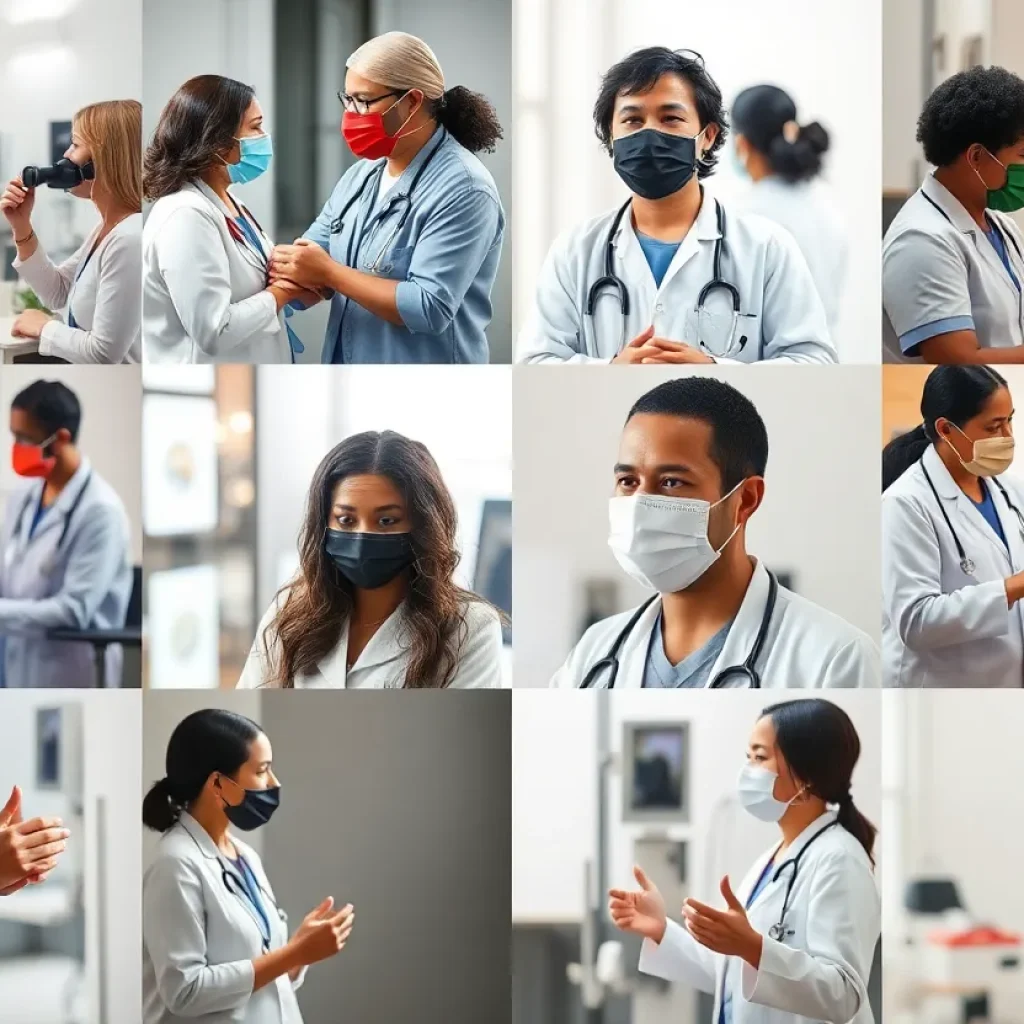Healthcare professionals conducting lung cancer screenings.