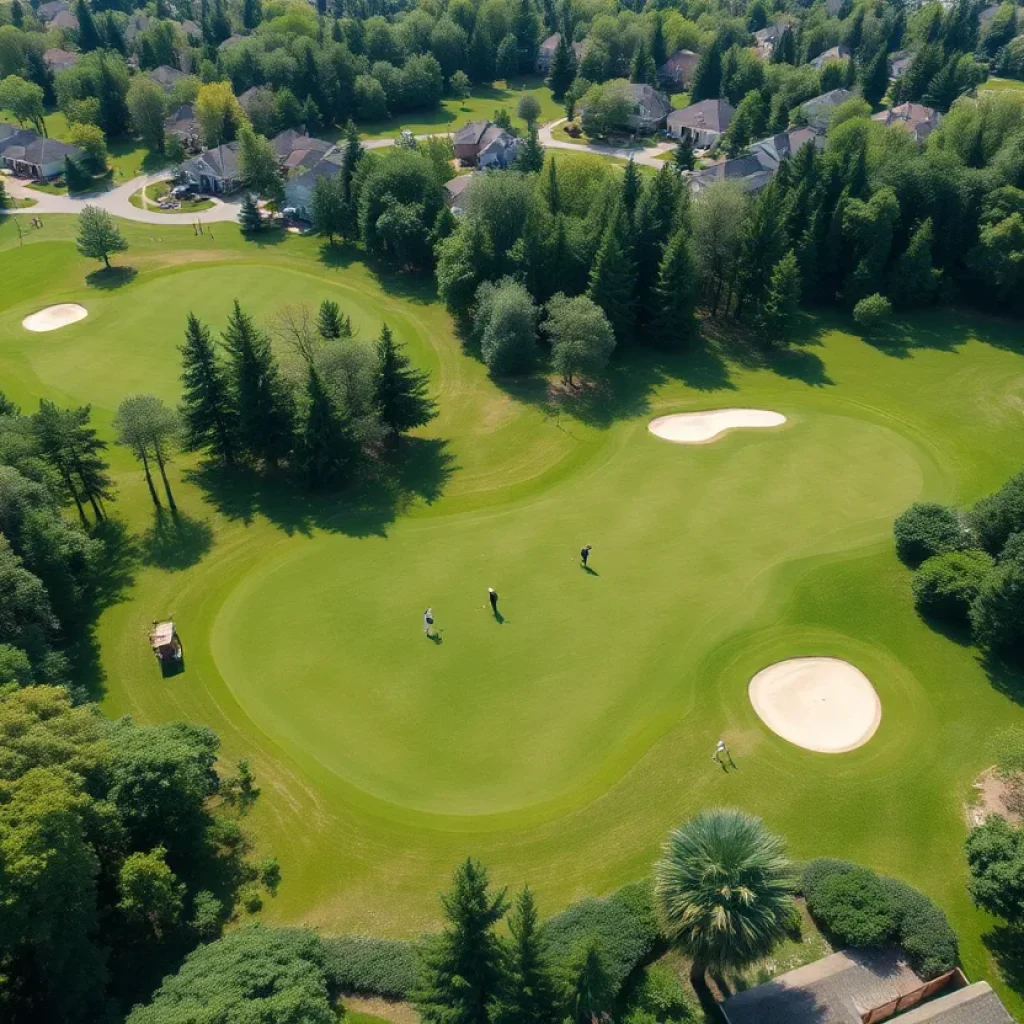Aerial view of Meadowbrook Golf Course in Lexington, KY.