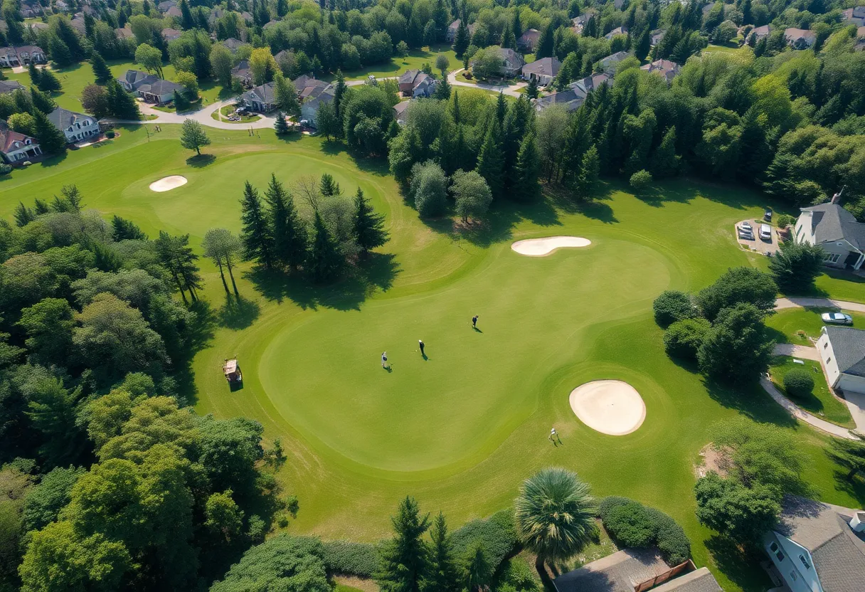 Aerial view of Meadowbrook Golf Course in Lexington, KY.