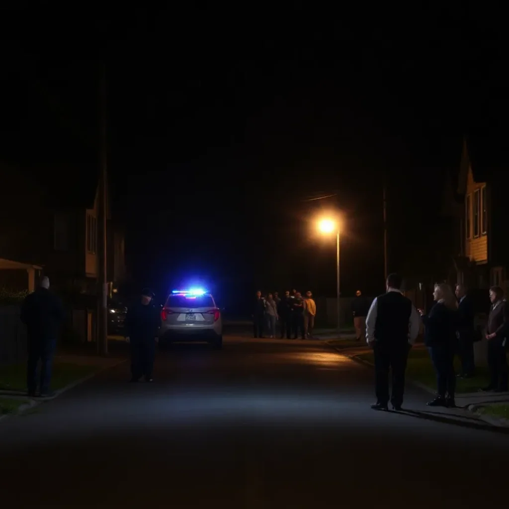 Police investigating a robbery scene on Oak Street