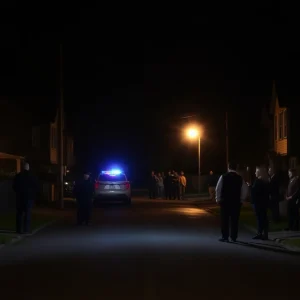 Police investigating a robbery scene on Oak Street