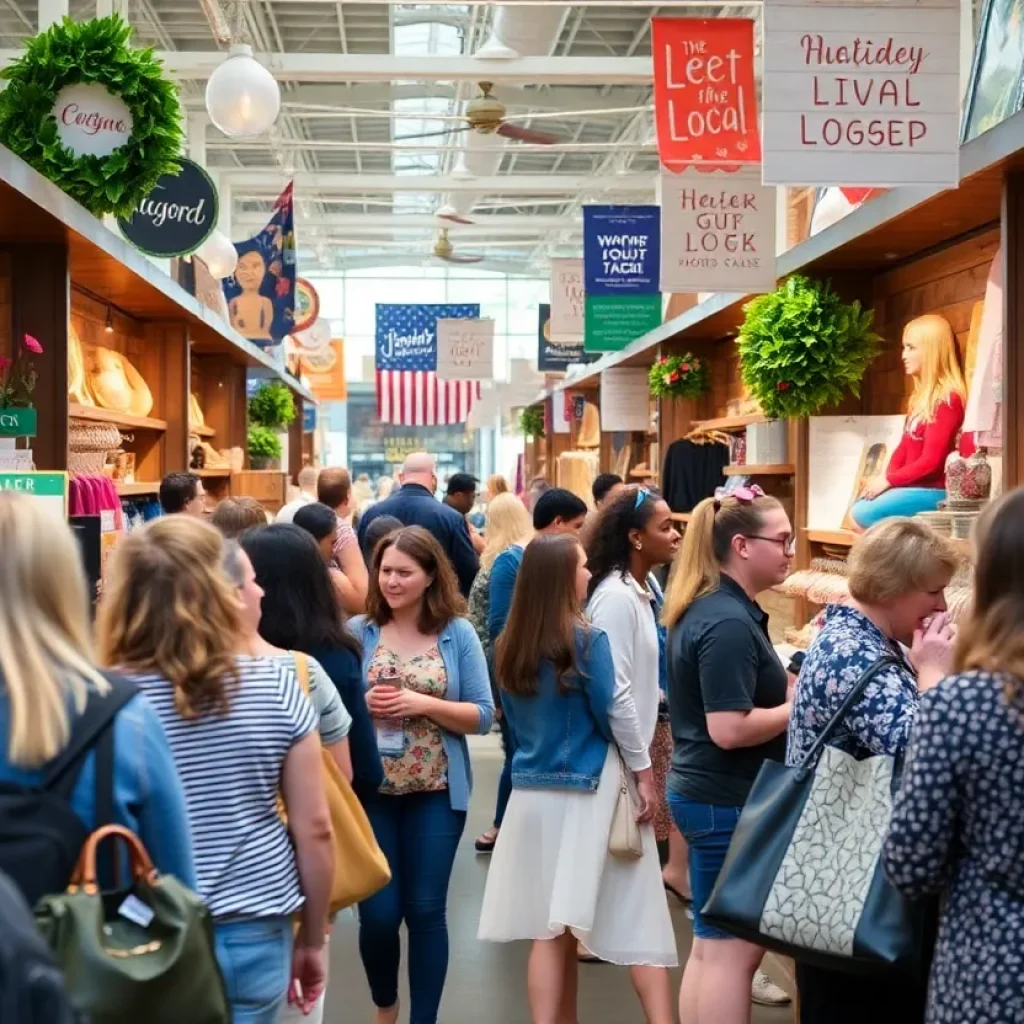 Shoppers at independent retailers during Shop Local Week in Lexington