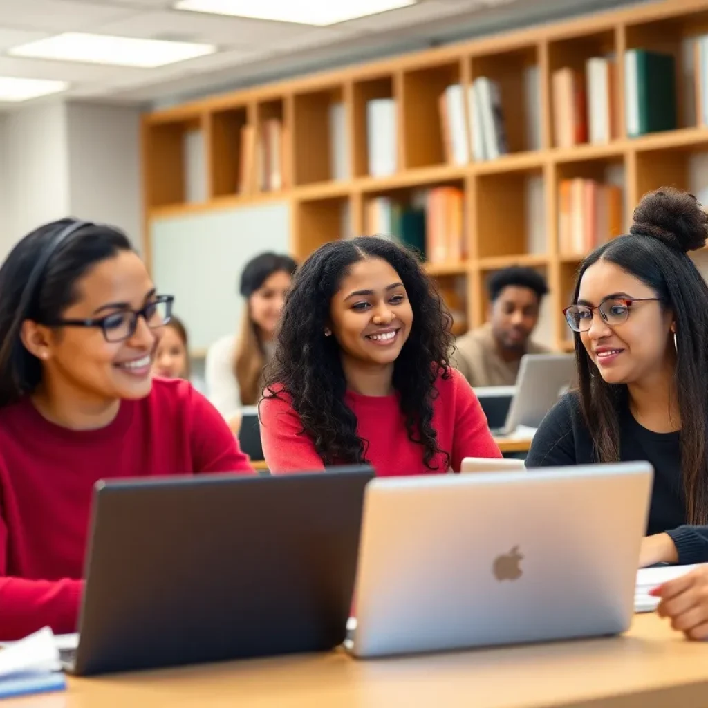 Students engaged in a classroom setting, focusing on associate degree studies.