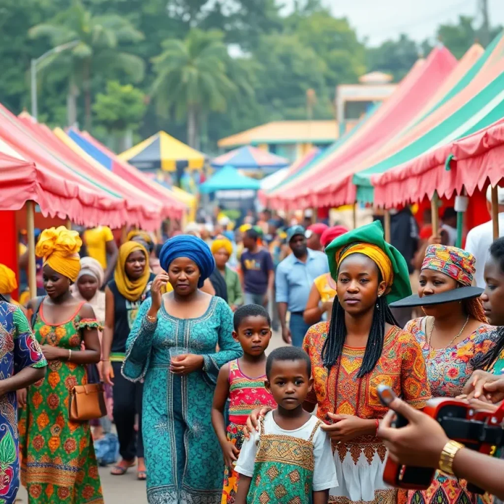 Families enjoying the Swahili Day festival in Lexington.