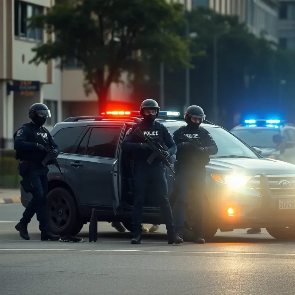 SWAT team executing an arrest operation