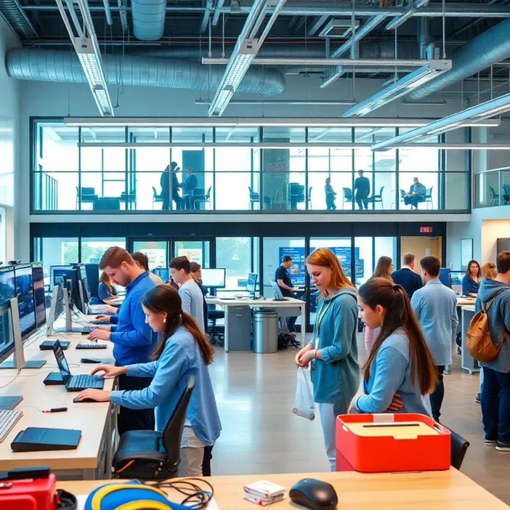 Students learning in The Hill Technical Education Center
