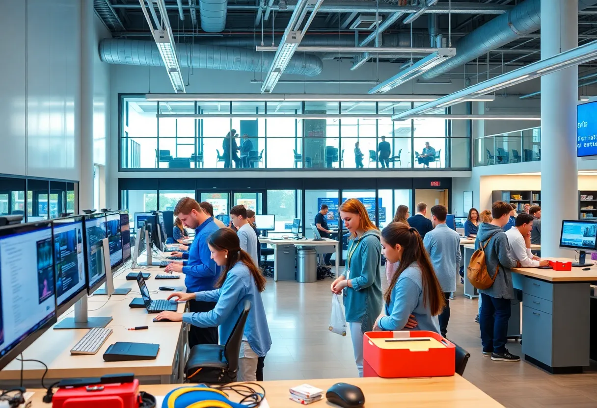Students learning in The Hill Technical Education Center