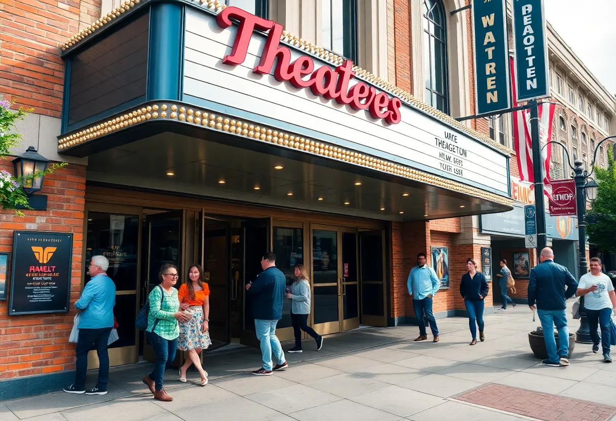 Entrance of Theatres of Georgetown, a family-friendly cinema.